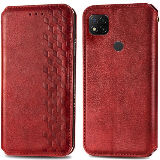 Кожаный чехол-книжка GETMAN Cubic (PU) для Xiaomi Redmi 9C Красный - изображение 4