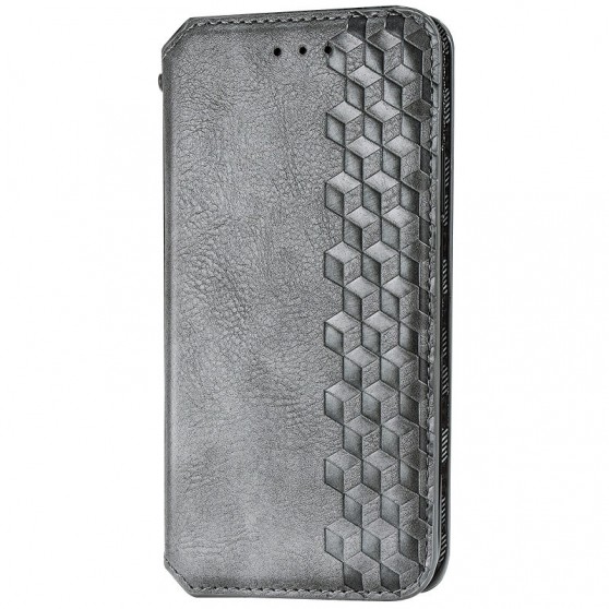 Кожаный чехол-книжка GETMAN Cubic (PU) для Xiaomi Redmi 9C Серый