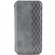 Кожаный чехол-книжка GETMAN Cubic (PU) для Xiaomi Redmi Note 10 Pro / 10 Pro Max Серый