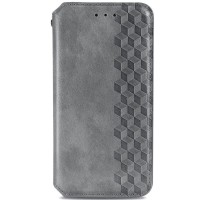 Кожаный чехол-книжка GETMAN Cubic (PU) для Xiaomi Redmi Note 10 Pro / 10 Pro Max Серый