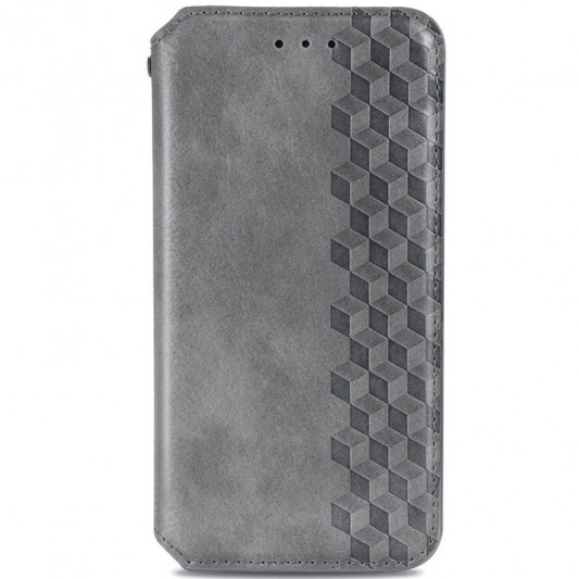 Кожаный чехол-книжка GETMAN Cubic (PU) для Xiaomi Redmi Note 10 Pro / 10 Pro Max Серый