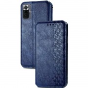 Кожаный чехол-книжка GETMAN Cubic (PU) для Xiaomi Redmi Note 10 Pro / 10 Pro Max Синий