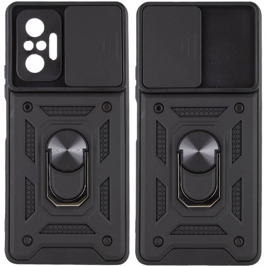Ударопрочный чехол Camshield Serge Ring для Xiaomi Redmi Note 10 Pro / 10 Pro Max Черный