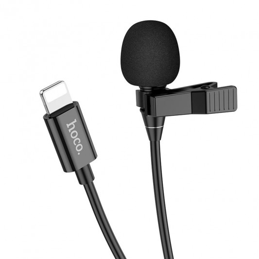 Мікрофон петличний Hoco L14 Lightning (2m) Black - зображення 1 