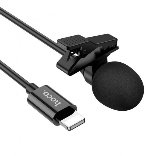 Мікрофон петличний Hoco L14 Lightning (2m) Black - зображення 3 