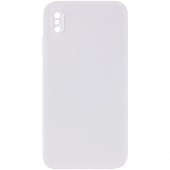 Silicone Case Square Full Camera Protective (AA) NOLOGO для Apple iPhone XS Max (6.5") Белый / White