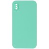 Чохол Silicone Case Square Full Camera Protective (AA) NOLOGO для Apple iPhone XS Max (6.5") Бірюзовий / Turquoise