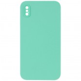 Чехол Silicone Case Square Full Camera Protective (AA) NOLOGO для Apple iPhone XS Max (6.5 дюйма) Бирюзовый / Turquoise