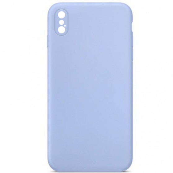 Silicone Case Square Full Camera Protective (AA) NOLOGO для Apple iPhone XS Max (6.5") Голубой / Lilac Blue