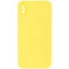 Чохол Silicone Case Square Full Camera Protective (AA) NOLOGO для Apple iPhone XS Max (6.5") Жовтий / Yellow