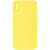 Чехол Silicone Case Square Full Camera Protective (AA) NOLOGO для Apple iPhone XS Max (6.5 дюйма) Желтый / Yellow