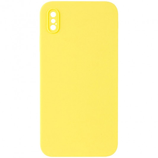 Silicone Case Square Full Camera Protective (AA) NOLOGO для Apple iPhone XS Max (6.5") Желтый / Yellow