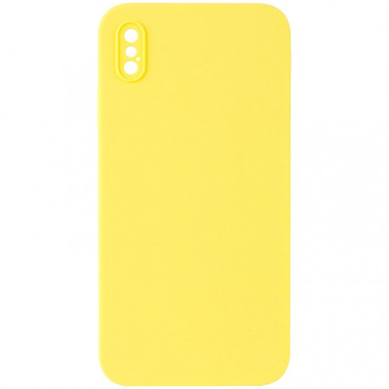 Silicone Case Square Full Camera Protective (AA) NOLOGO для Apple iPhone XS Max (6.5") Желтый / Yellow