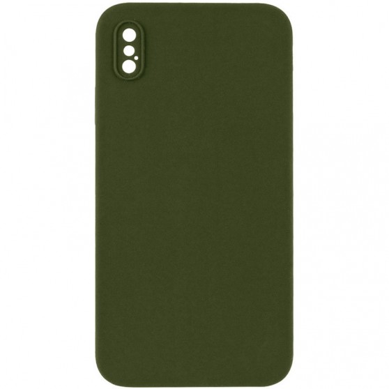 Silicone Case Square Full Camera Protective (AA) NOLOGO для Apple iPhone XS Max (6.5") Зеленый / Dark Olive