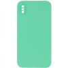 Silicone Case Square Full Camera Protective (AA) NOLOGO для Apple iPhone XS Max (6.5") Зеленый / Spearmint