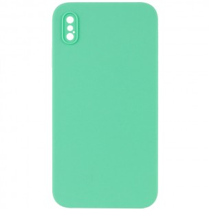 Silicone Case Square Full Camera Protective (AA) NOLOGO для Apple iPhone XS Max (6.5") Зелений / Spearmint