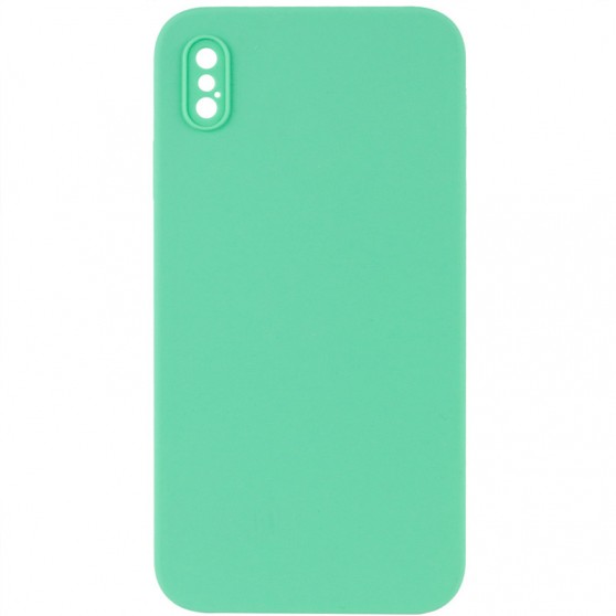 Silicone Case Square Full Camera Protective (AA) NOLOGO для Apple iPhone XS Max (6.5") Зеленый / Spearmint