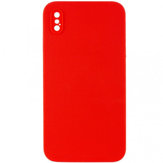 Silicone Case Square Full Camera Protective (AA) NOLOGO для Apple iPhone XS Max (6.5") Красный / Red