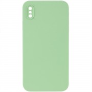 Silicone Case Square Full Camera Protective (AA) NOLOGO для Apple iPhone XS Max (6.5") Мятный / Mint