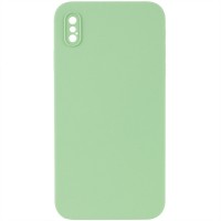 Silicone Case Square Full Camera Protective (AA) NOLOGO для Apple iPhone XS Max (6.5") Мятный / Mint