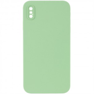 Silicone Case Square Full Camera Protective (AA) NOLOGO для Apple iPhone XS Max (6.5") М'ятний / Mint