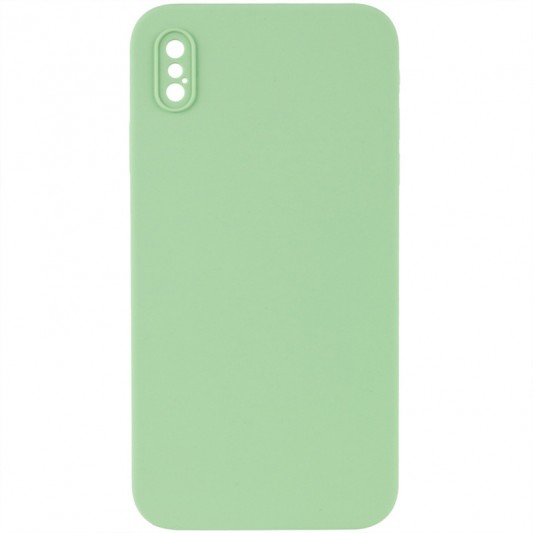 Silicone Case Square Full Camera Protective (AA) NOLOGO для Apple iPhone XS Max (6.5") Мятный / Mint
