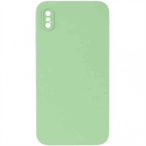 Silicone Case Square Full Camera Protective (AA) NOLOGO для Apple iPhone XS Max (6.5") Мятный / Mint