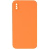 Silicone Case Square Full Camera Protective (AA) NOLOGO для Apple iPhone XS Max (6.5") Оранжевый / Papaya