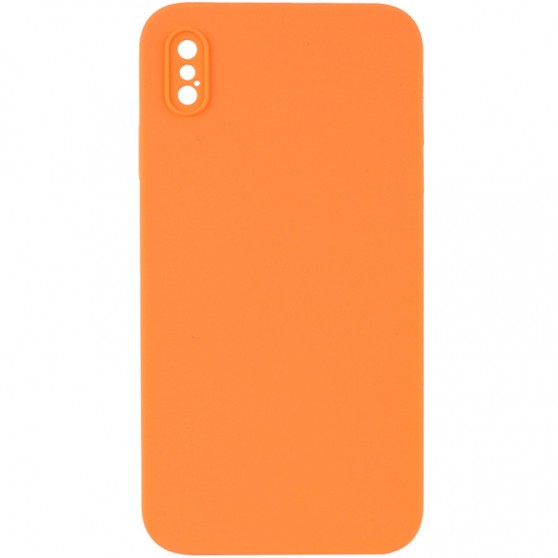 Silicone Case Square Full Camera Protective (AA) NOLOGO для Apple iPhone XS Max (6.5") Оранжевый / Papaya