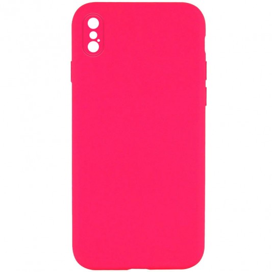 Silicone Case Square Full Camera Protective (AA) NOLOGO для Apple iPhone XS Max (6.5") Розовый / Barbie pink