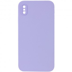 Silicone Case Square Full Camera Protective (AA) NOLOGO для Apple iPhone XS Max (6.5") Бузковий / Dasheen