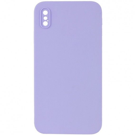 Silicone Case Square Full Camera Protective (AA) NOLOGO для Apple iPhone XS Max (6.5") Бузковий / Dasheen