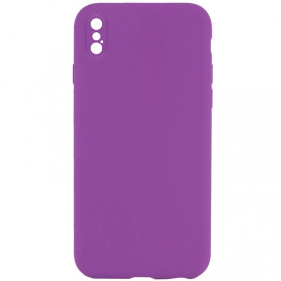 Silicone Case Square Full Camera Protective (AA) NOLOGO для Apple iPhone XS Max (6.5") Фиолетовый / Grape