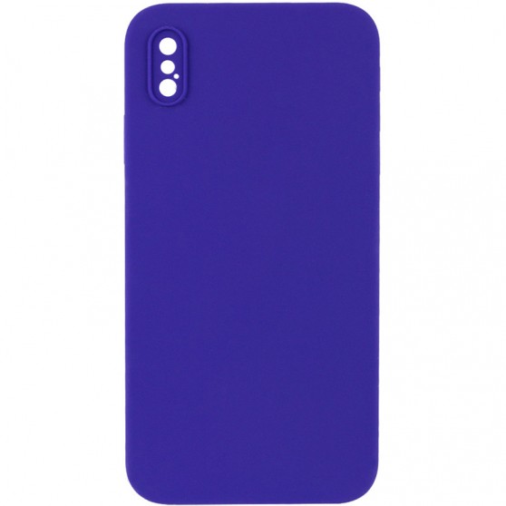 Silicone Case Square Full Camera Protective (AA) NOLOGO для Apple iPhone XS Max (6.5") Фиолетовый / Ultra Violet