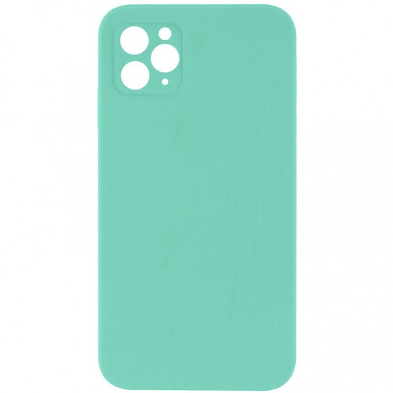 Silicone Case Square Full Camera Protective (AA) NOLOGO для Apple iPhone 11 Pro (5.8") Бірюзовий / Turquoise