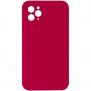 Silicone Case Square Full Camera Protective (AA) NOLOGO для Apple iPhone 11 Pro (5.8") Червоний / Rose Red