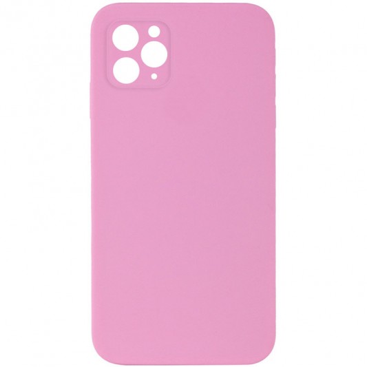 Silicone Case Square Full Camera Protective (AA) NOLOGO для Apple iPhone 11 Pro (5.8") Розовый / Light pink