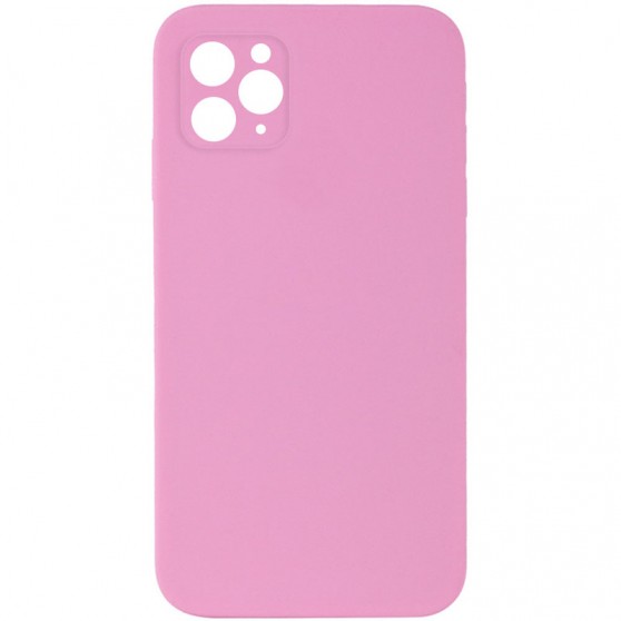 Silicone Case Square Full Camera Protective (AA) NOLOGO для Apple iPhone 11 Pro (5.8") Розовый / Light pink