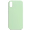 Чехол Silicone Case Full Protective (AA) NO LOGO для Apple iPhone X / XS (5.8 дюйма) Зеленый / Pistachio