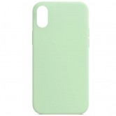Чехол Silicone Case Full Protective (AA) NO LOGO для Apple iPhone X / XS (5.8 дюйма) Зеленый / Pistachio