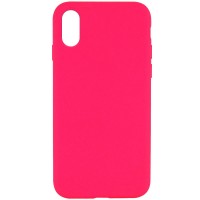 Чохол Silicone Case Full Protective (AA) NO LOGO для Apple iPhone X / XS (5.8") Рожевий / Barbie pink