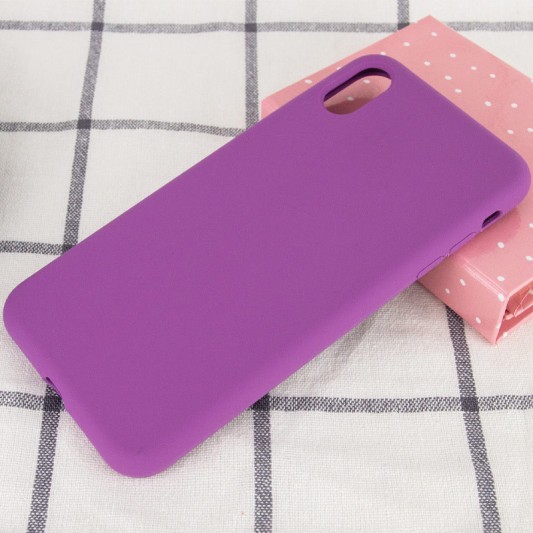 Чохол Silicone Case Full Protective (AA) NO LOGO для Apple iPhone X / XS (5.8") Фіолетовий / Grape - зображення 1 