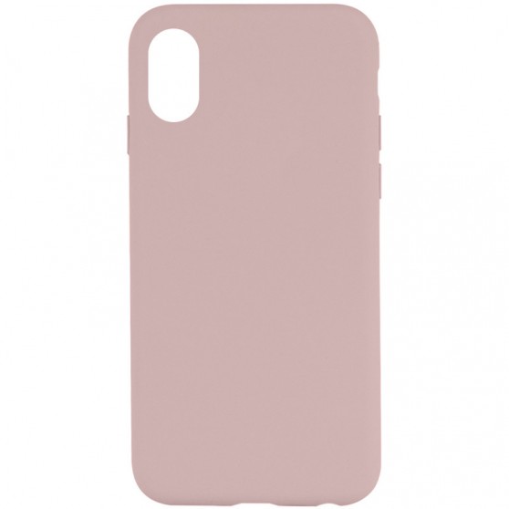 Чехол Silicone Case Full Protective (AA) NO LOGO для Apple iPhone XR (6.1") Розовый / Chalk Pink
