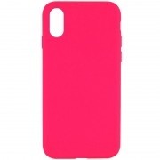 Чехол Silicone Case Full Protective (AA) NO LOGO для Apple iPhone XS Max (6.5") Розовый / Barbie pink