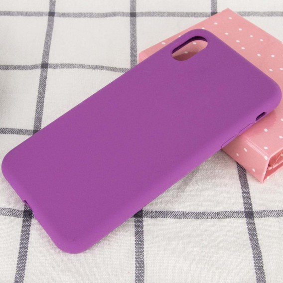 Чохол Silicone Case Full Protective (AA) NO LOGO для Apple iPhone XS Max (6.5") Фіолетовий / Grape