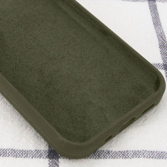 Чехол Silicone Case Full Protective (AA) NO LOGO для Apple iPhone 15 Plus (6.7") Зеленый / Dark Olive - изображение 1