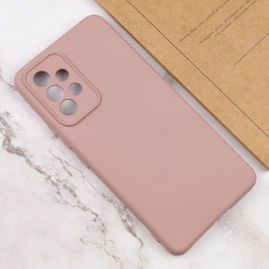 Чехол TPU GETMAN Liquid Silk Full Camera для Samsung Galaxy A32 4G Розовый / Pink Sand - изображение 3