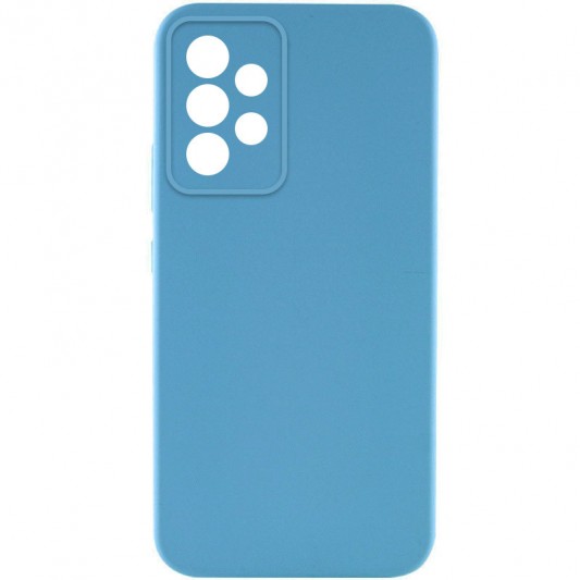 Чехол TPU GETMAN Liquid Silk Full Camera для Samsung Galaxy A32 4G Голубой / Blue