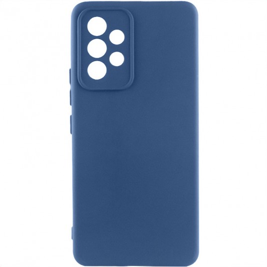 Чехол TPU GETMAN Liquid Silk Full Camera для Samsung Galaxy A32 4G Синий / Navy Blue
