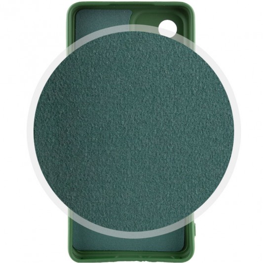 Чехол TPU GETMAN Liquid Silk Full Camera для Samsung Galaxy A32 4G Зеленый / Dark green - изображение 2